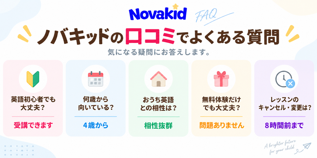 ノバキッドの受講や無料体験についてよくある質問