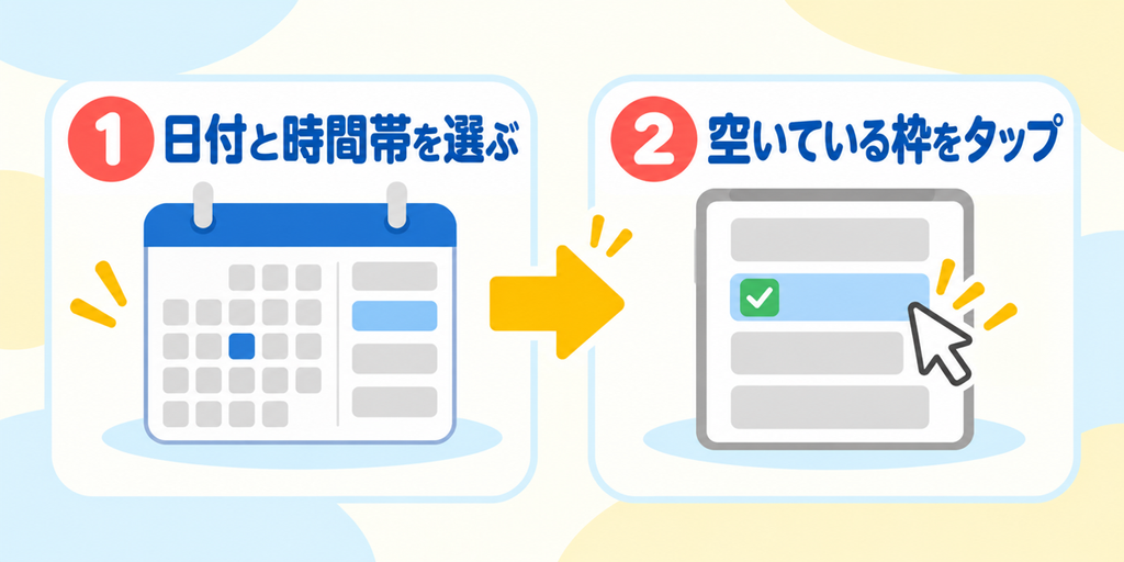ノバキッド無料体験を受ける日付と時間を選ぶ手順