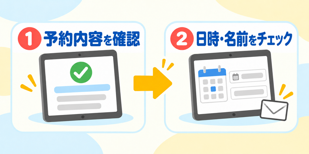 ノバキッド無料体験の予約内容を確認して完了する手順