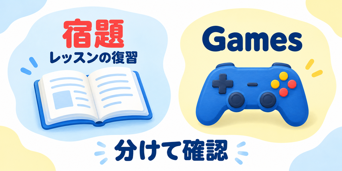 ノバキッドの宿題と対戦ゲームの違いを示す図解
